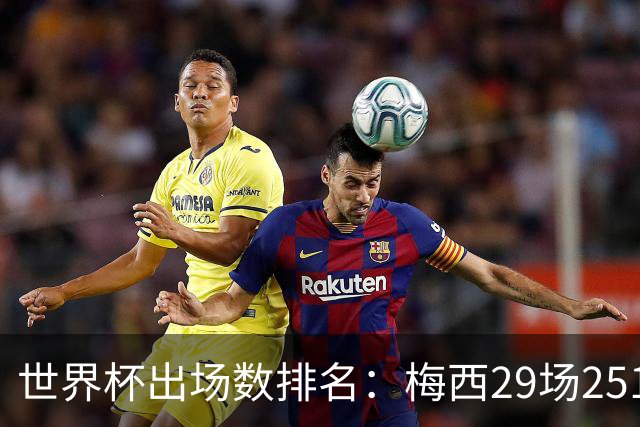 世界杯出场数排名：梅西29场2515分钟第一，C罗26场2115分钟第二